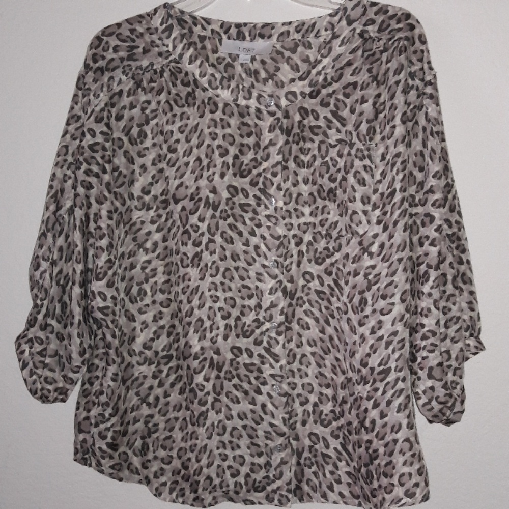 LOFT Ann Taylor animal print blouse